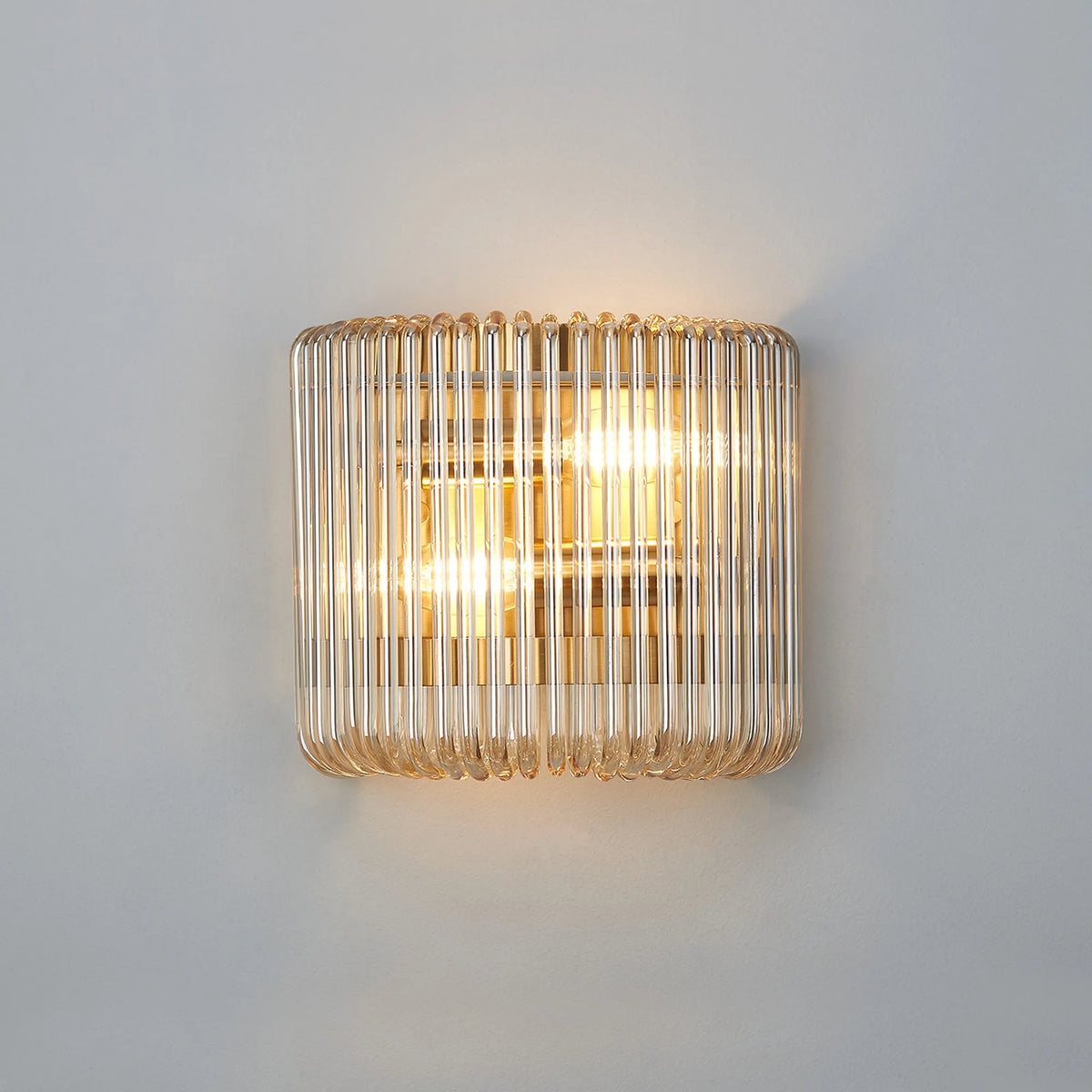 Fabula Hutton 22 x Small Wall Light – 22 cm – Brass & Smoke Brown Glass