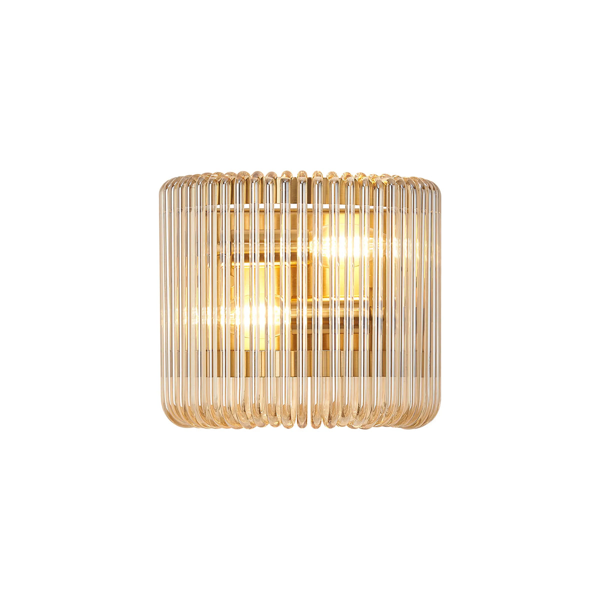 Fabula Hutton 22 x Small Wall Light – 22 cm – Brass & Smoke Brown Glass 22 cm