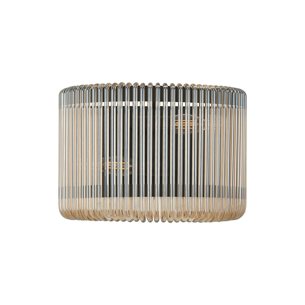 Fabula Hutton 32 x Medium Wall Light – 32 cm – Black & Smoke Brown Glass