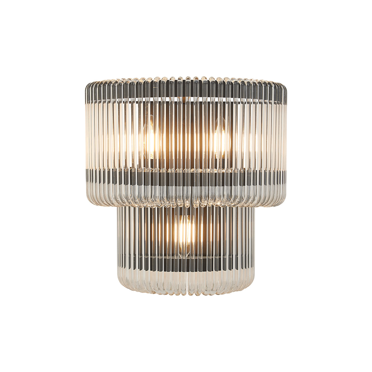 Fabula Hutton 32 x Large Wall Light – 32 cm – Black & Clear Glass 32 cm