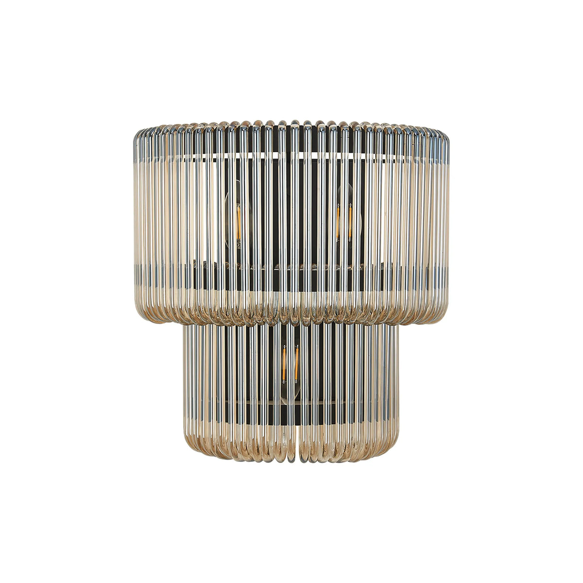Fabula Hutton 32 x Large Wall Light – 32 cm – Black & Smoke Brown Glass