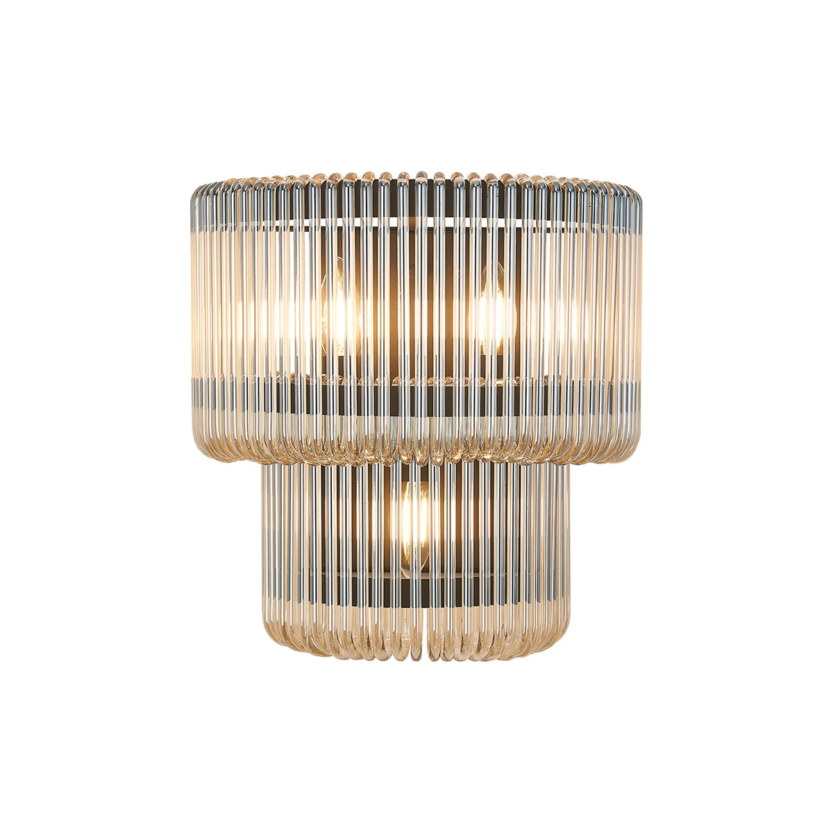 Fabula Hutton 32 x Large Wall Light – 32 cm – Black & Smoke Brown Glass 32 cm