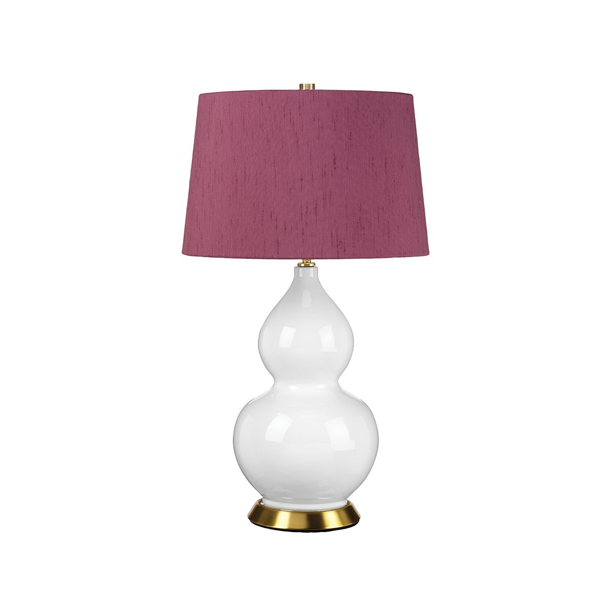 Elstead Isla 1 Light Table Lamp - White, Aged Brass & Purple