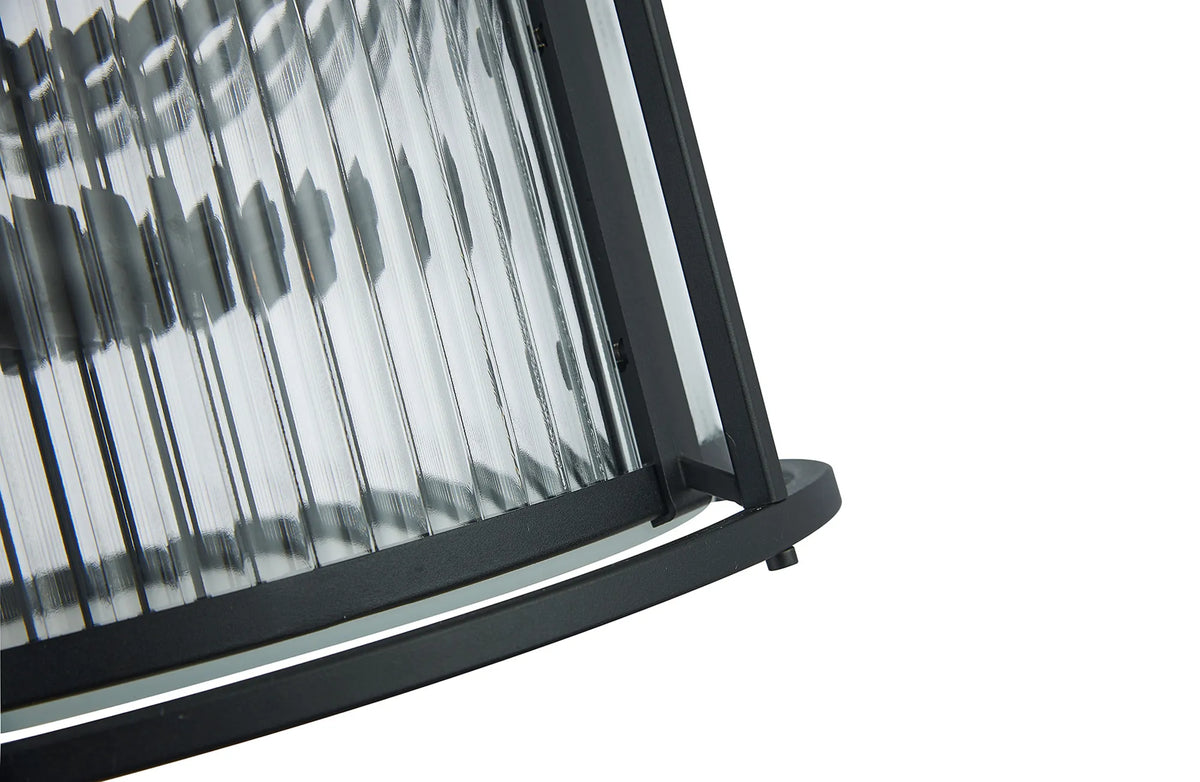 Fabula Jennifer Round Flush/Semi / Convertible Pendant Light – Black & Clear Glass