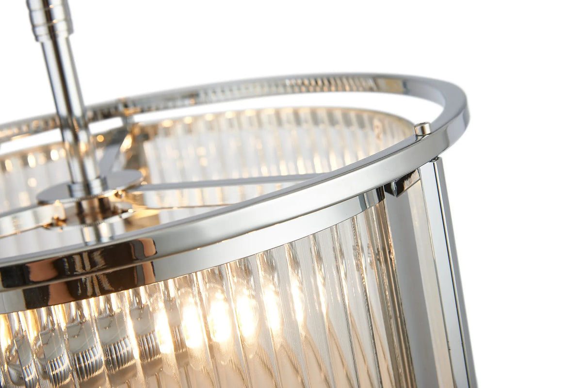 Fabula Jennifer Round Flush/Semi / Convertible Pendant Light – Polished Chrome & Clear Glass