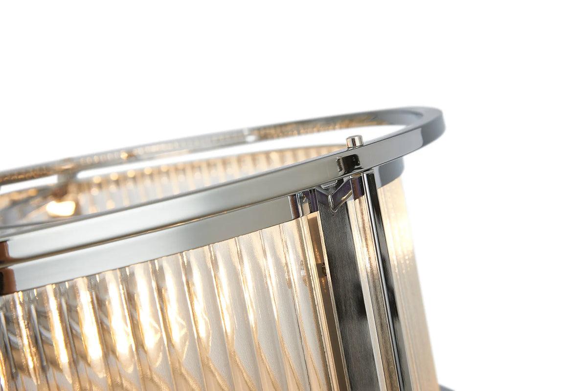 Fabula Jennifer Round Flush/Semi / Convertible Pendant Light – Polished Chrome & Clear Glass