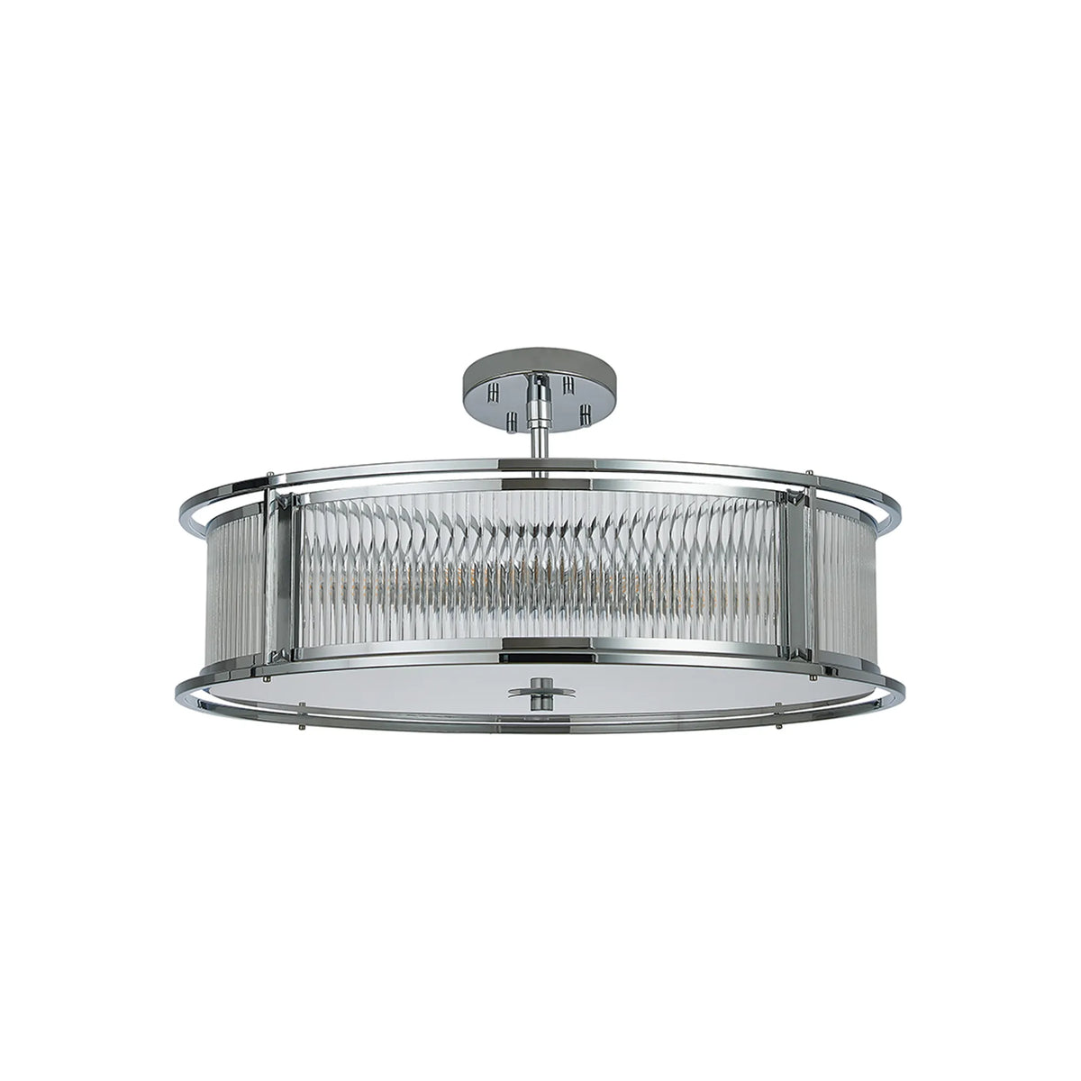 Fabula Jennifer Round Flush/Semi / Convertible Pendant Light – Polished Chrome & Clear Glass