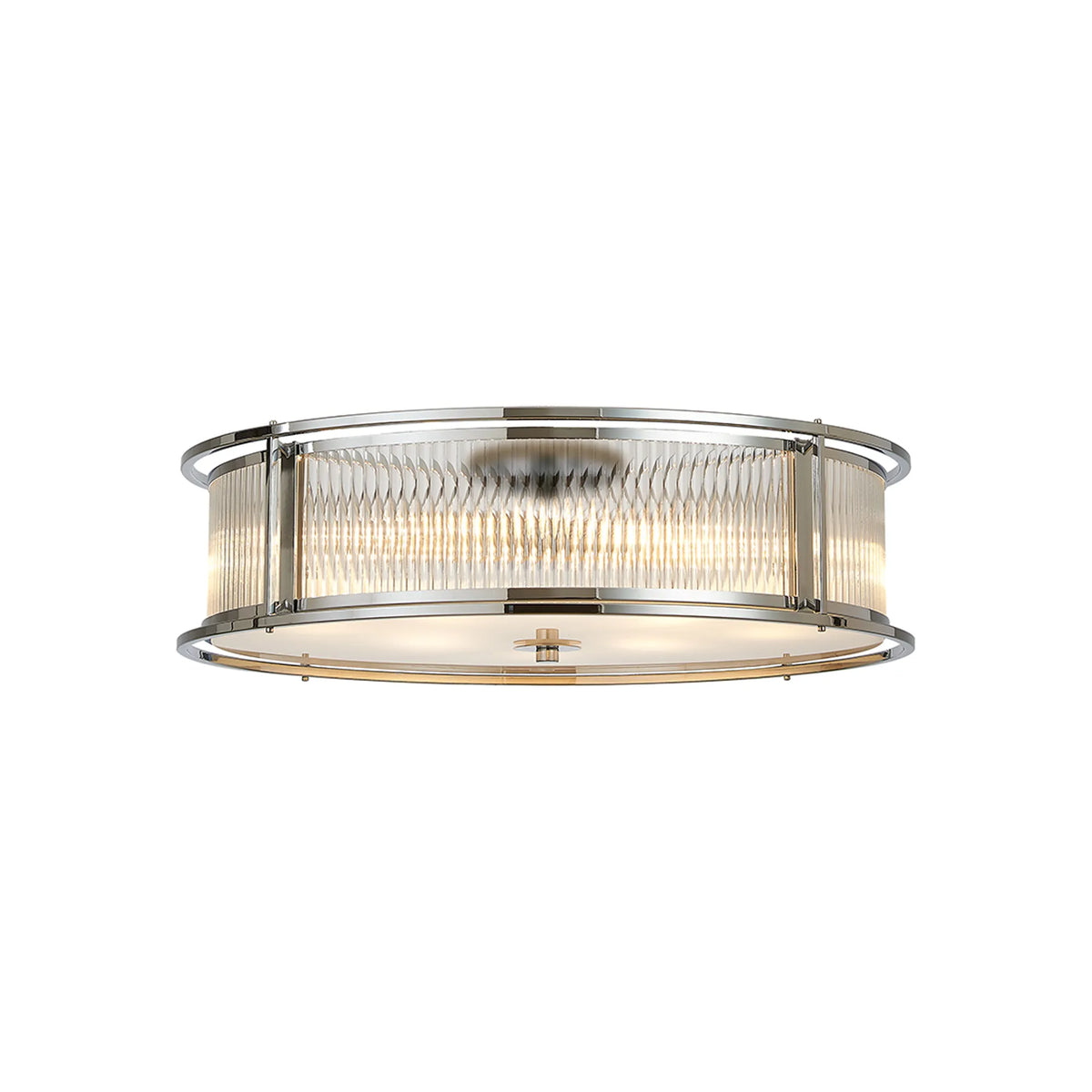 Fabula Jennifer Round Flush/Semi / Convertible Pendant Light – Polished Chrome & Clear Glass