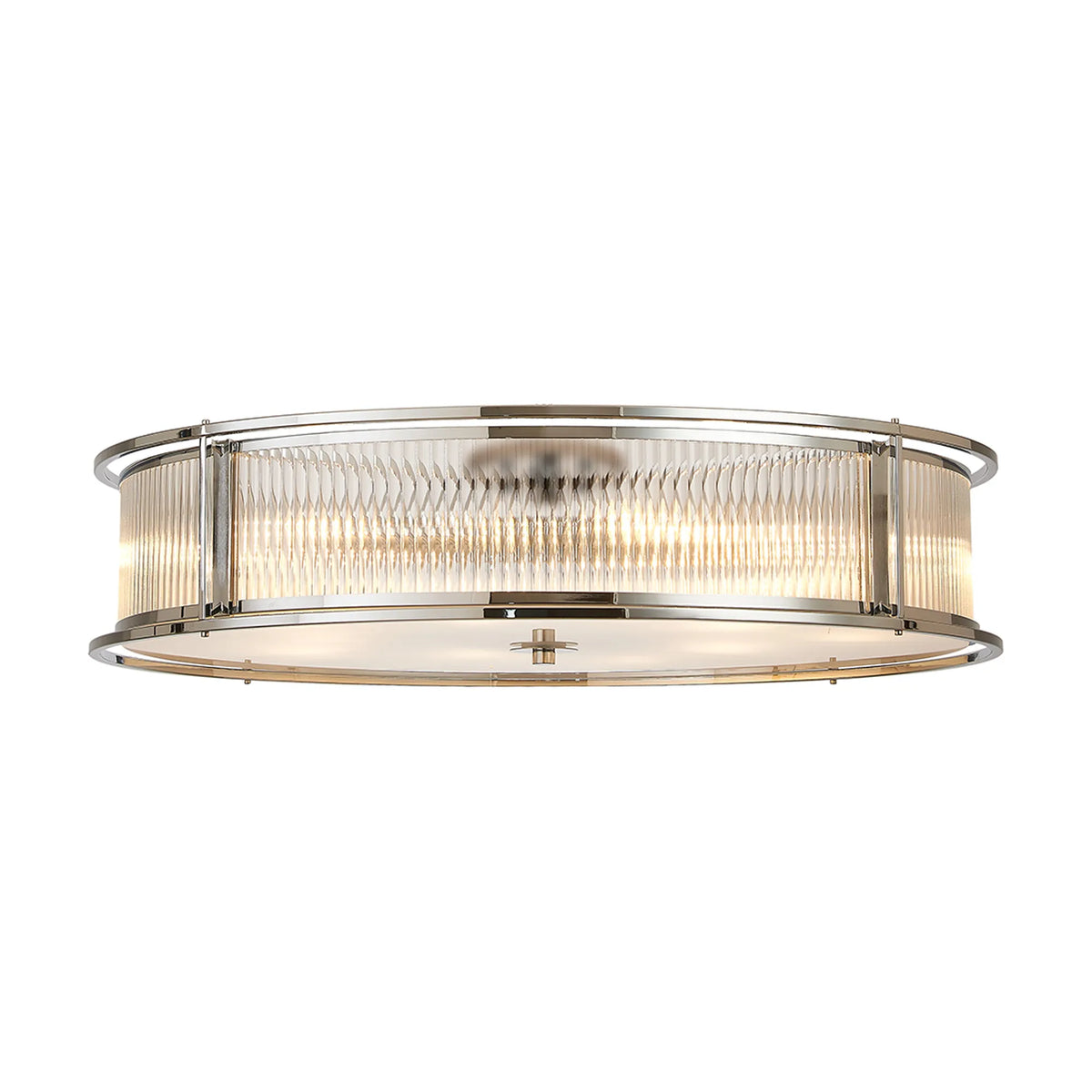 Fabula Jennifer Round Flush/Semi / Convertible Pendant Light – Polished Chrome & Clear Glass