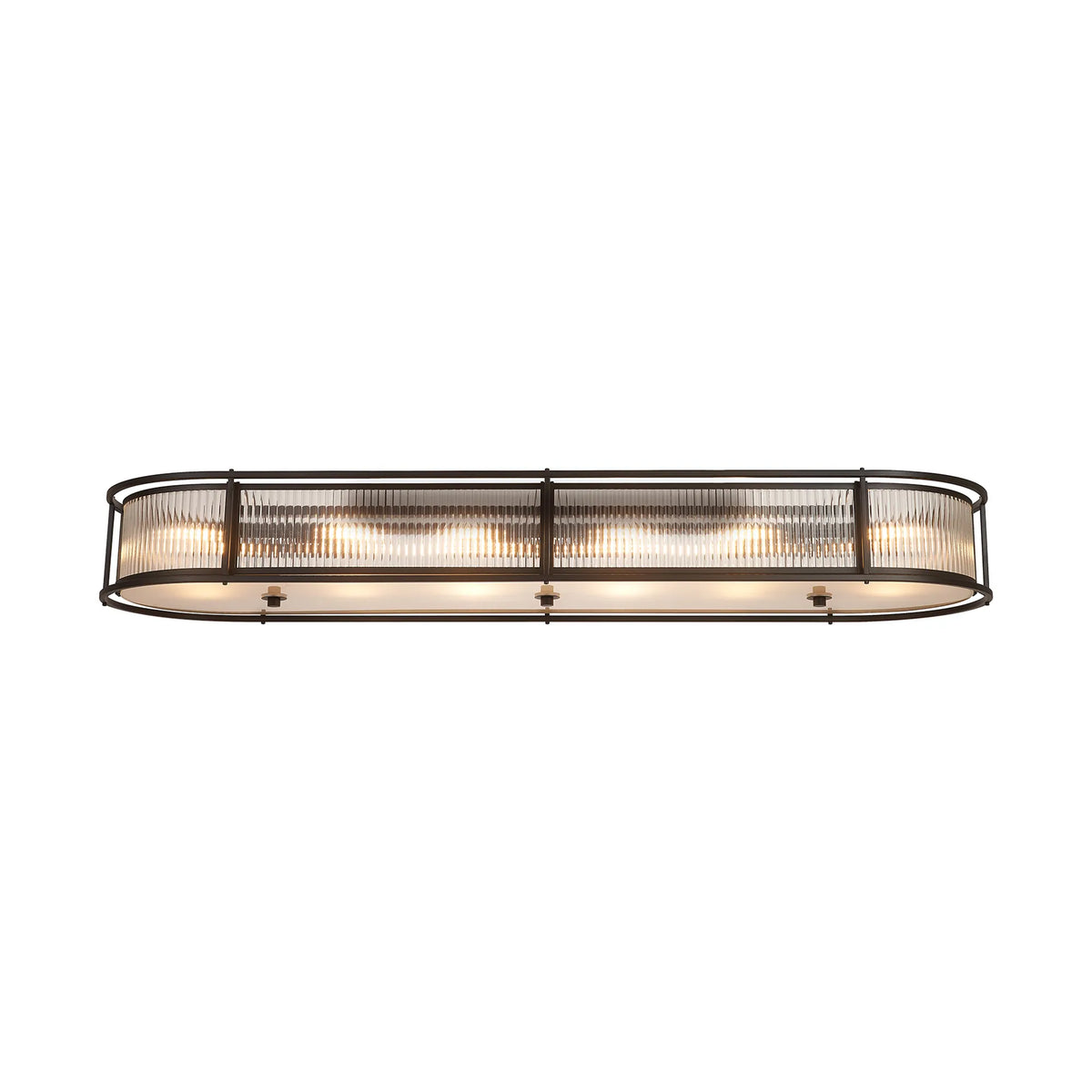 Fabula Jennifer 140 x Oval Flush/Semi / Pendant Light – 140 cm – Satin Black & Clear Glass