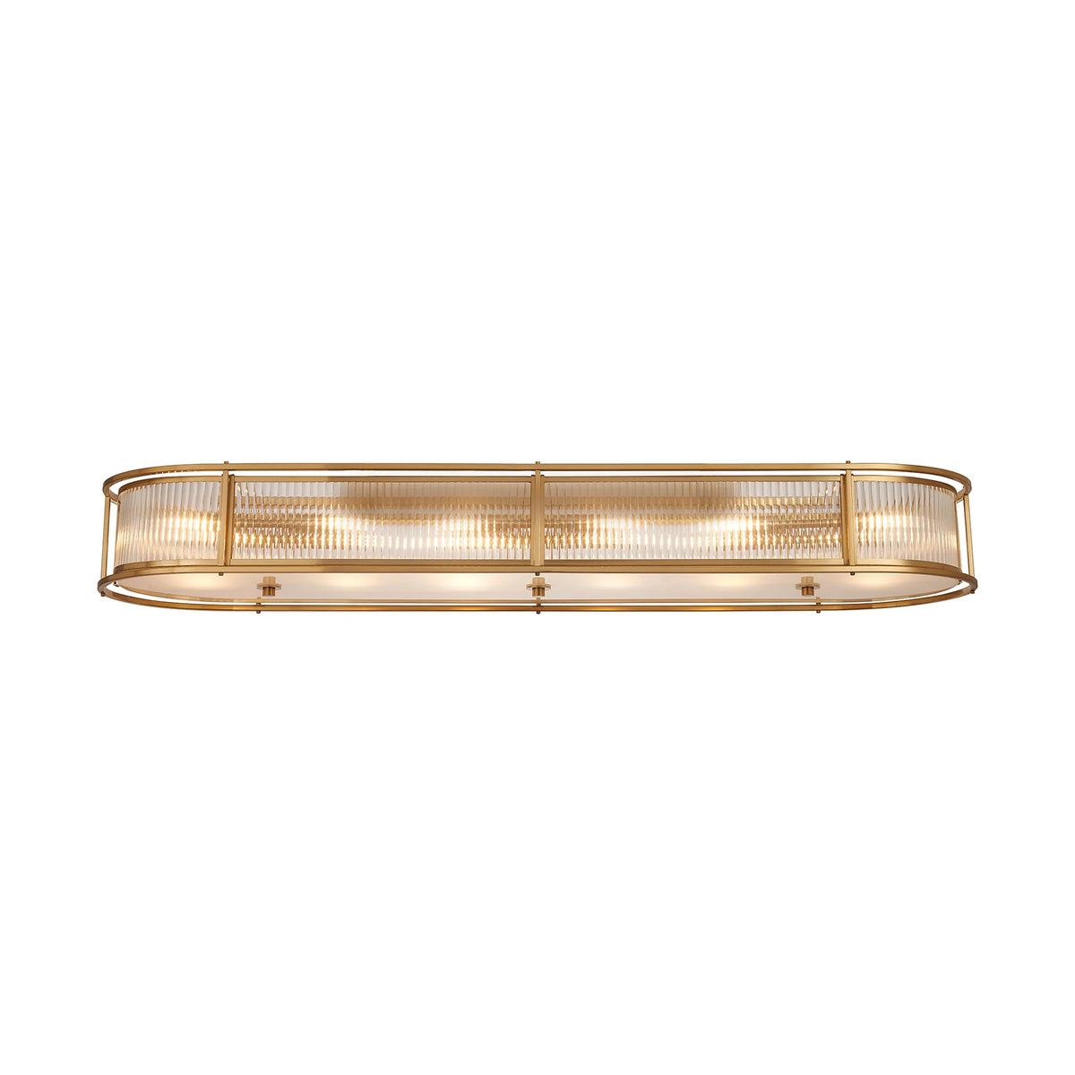 Fabula Jennifer 140 x Oval Flush/Semi / Pendant Light – 140 cm – Brass & Clear Glass