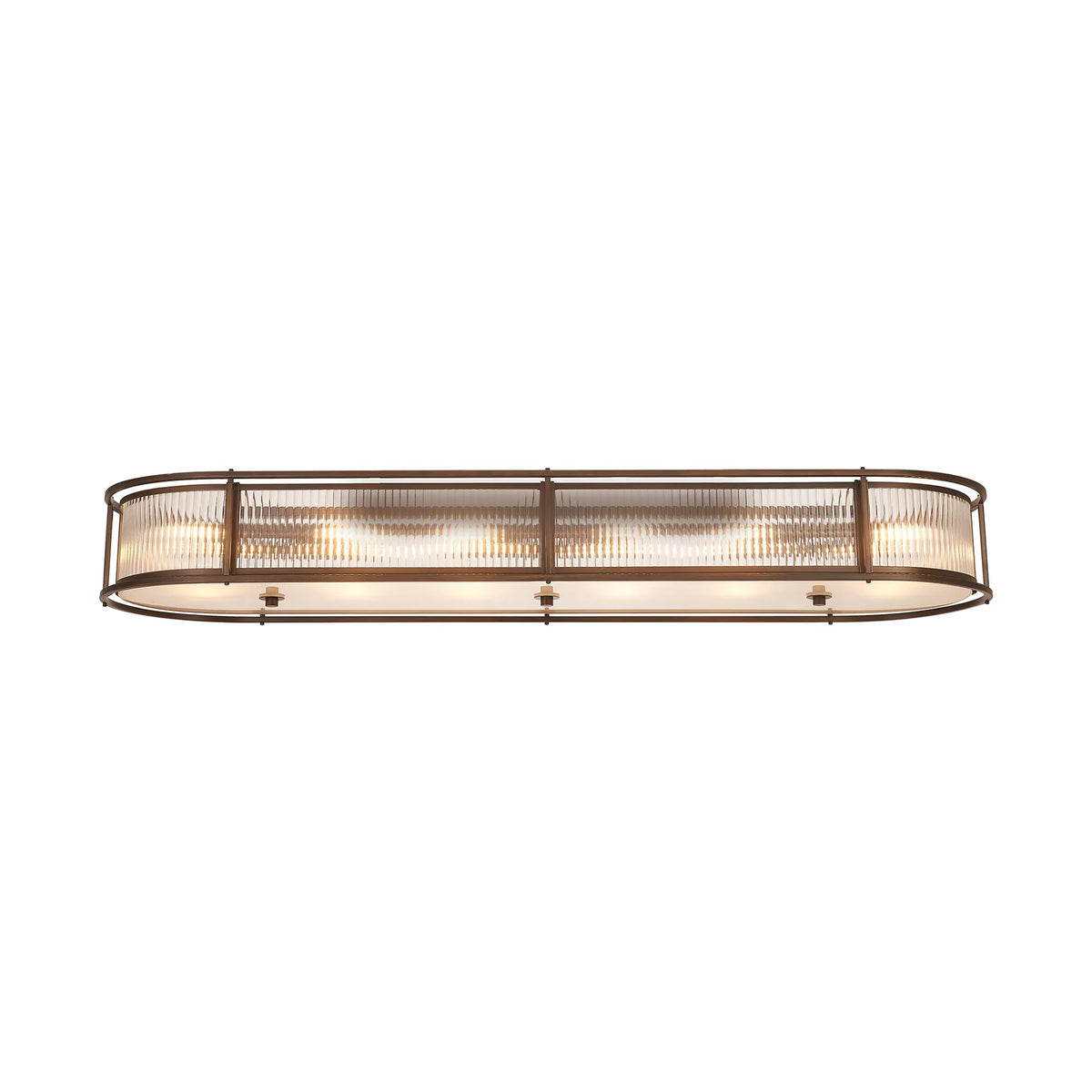Fabula Jennifer 140 x Oval Flush/Semi / Pendant Light – 140 cm – Bronze & Clear Glass