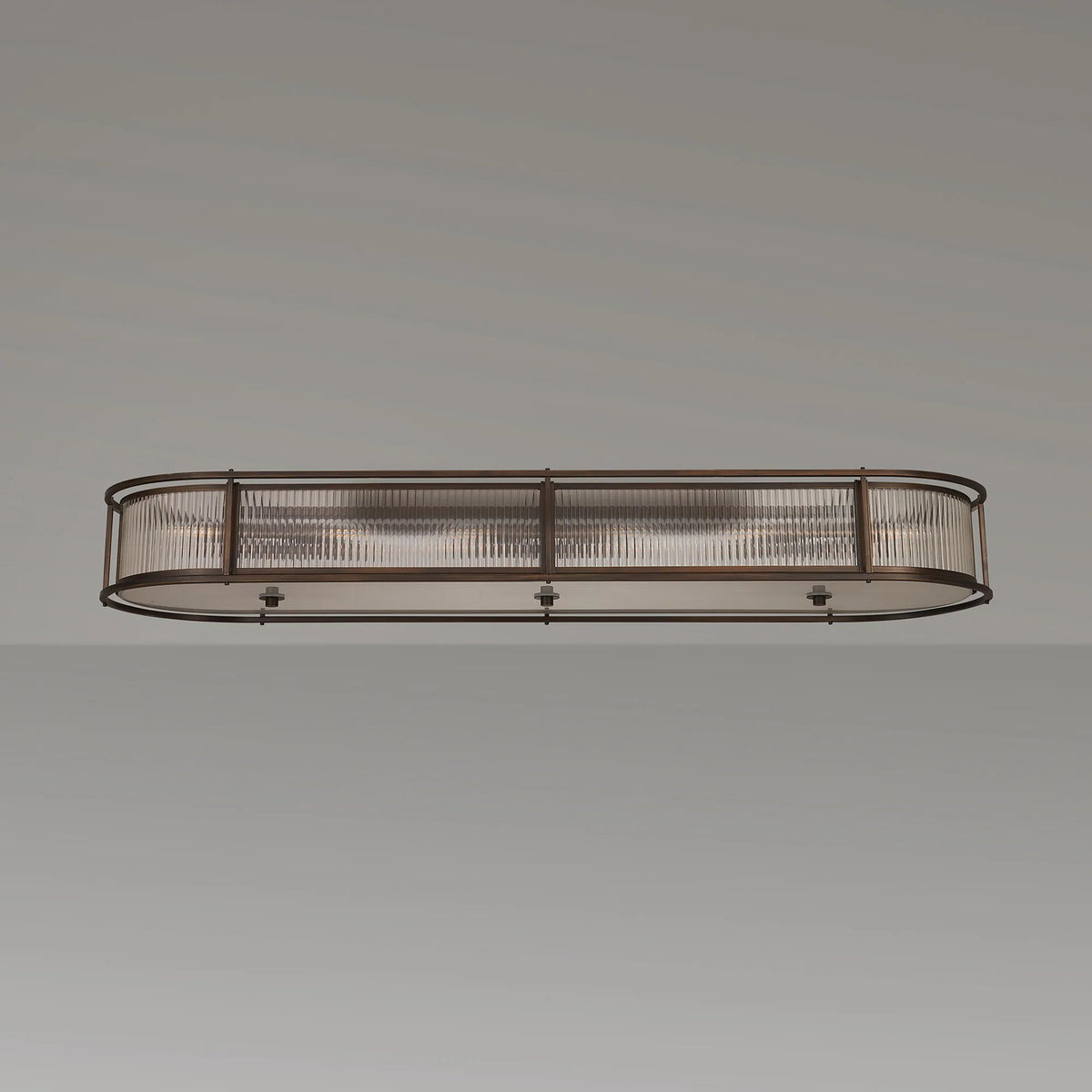 Fabula Jennifer 140 x Oval Flush/Semi / Pendant Light – 140 cm – Bronze & Clear Glass