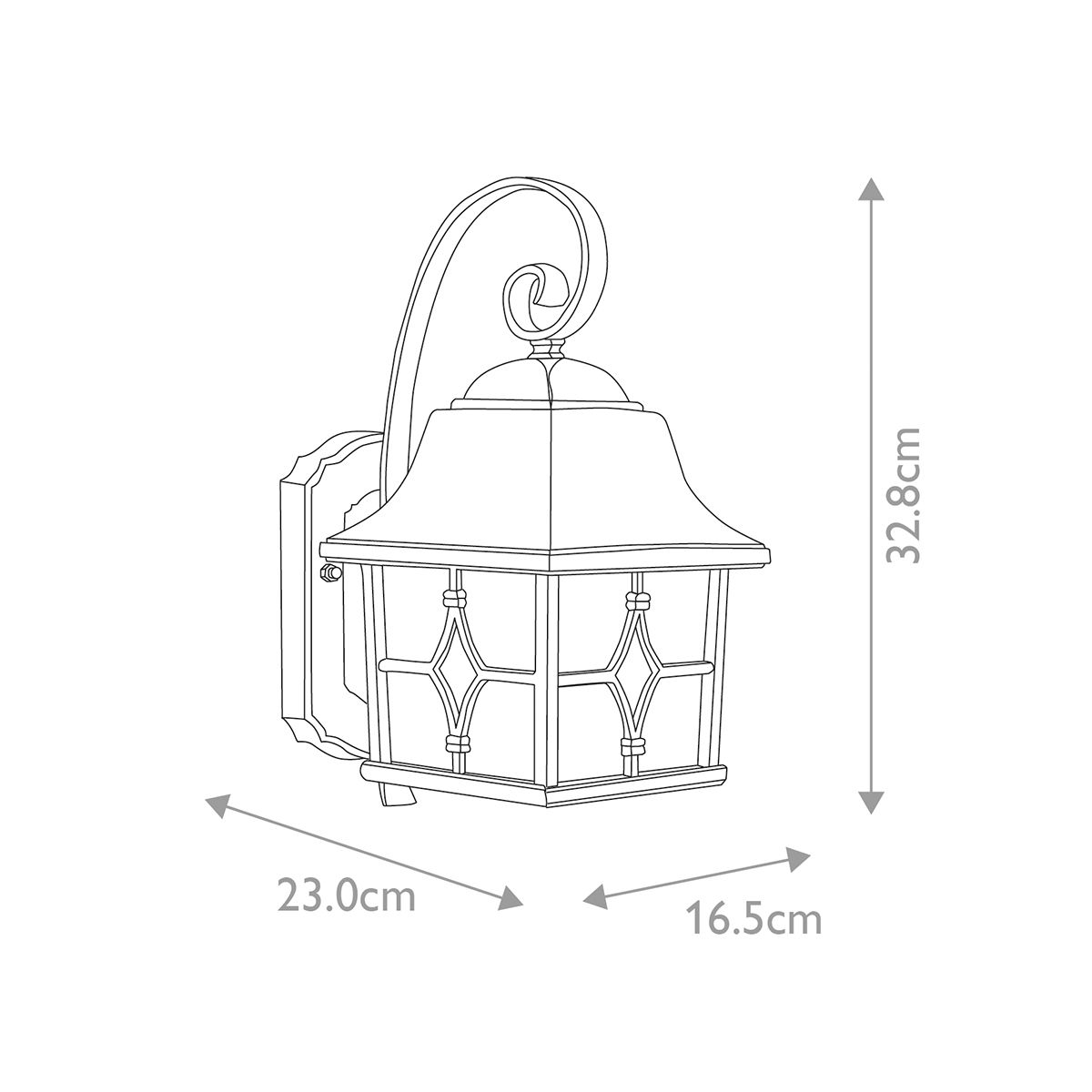 Elstead Kent Single Wall Lantern - Black