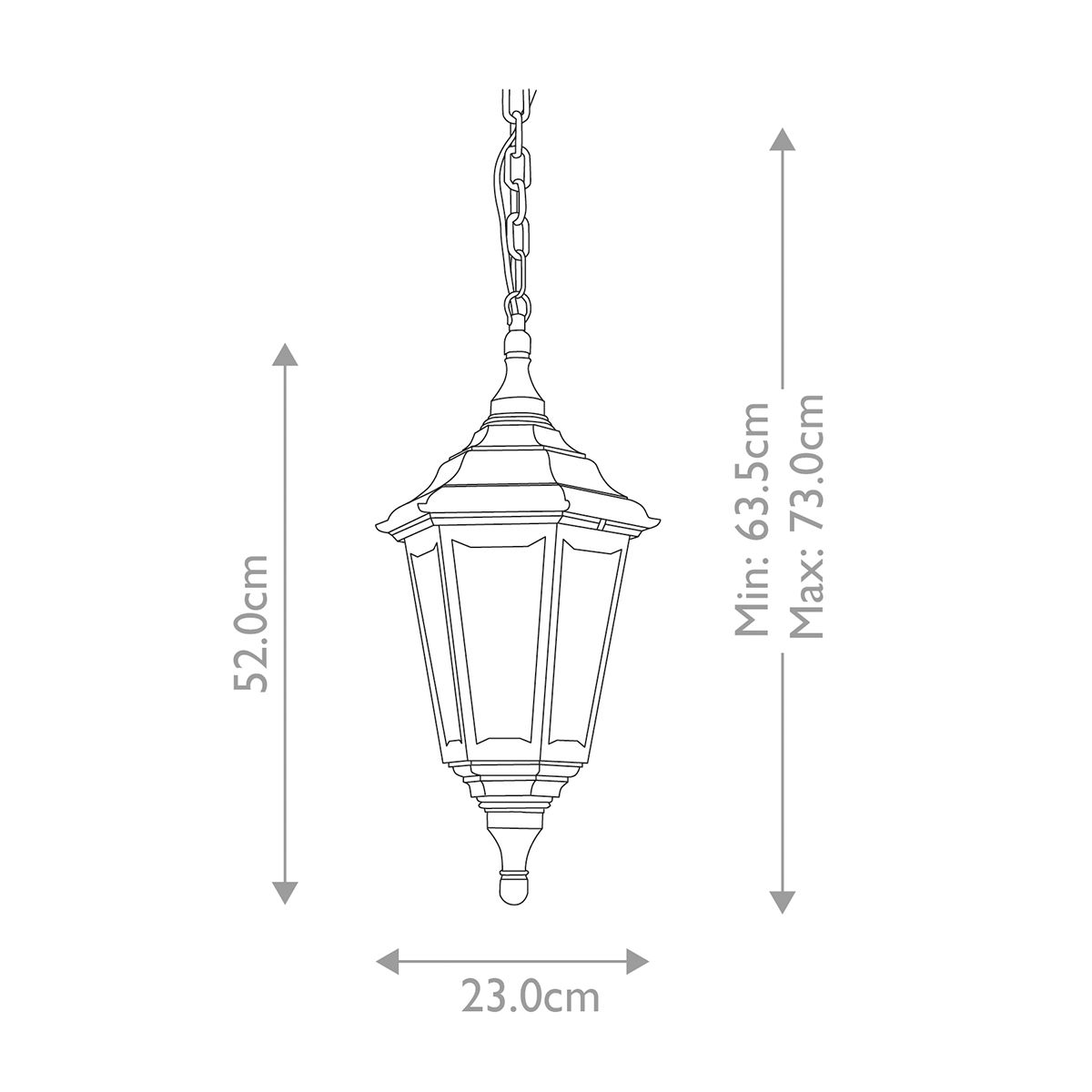 Elstead Kinsale Single Chain Lantern - Black