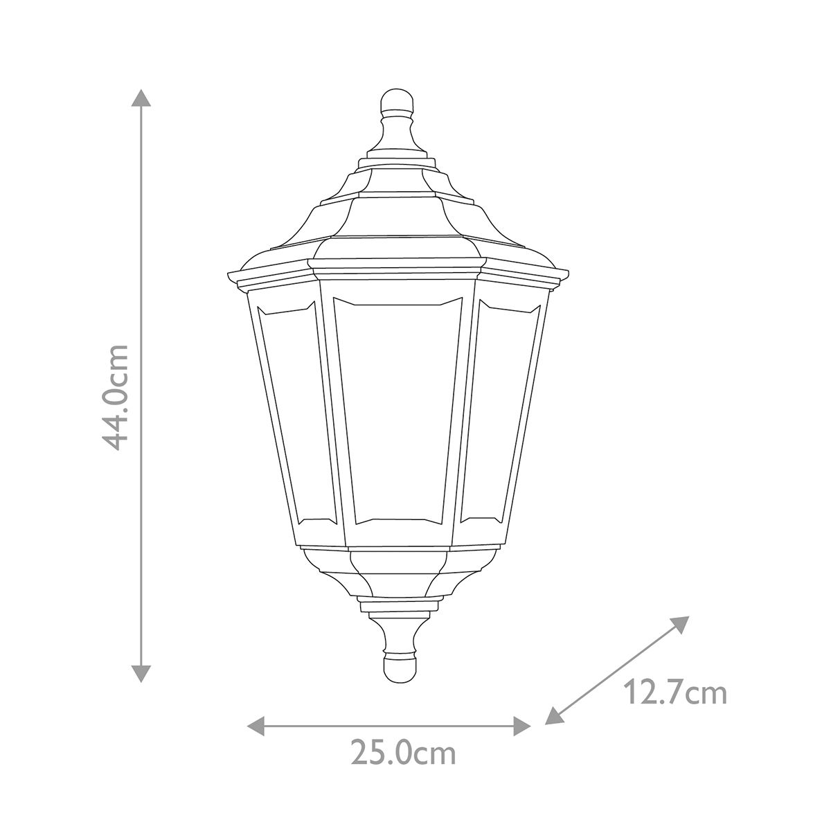 Elstead Kinsale Single Flush Lantern - Black