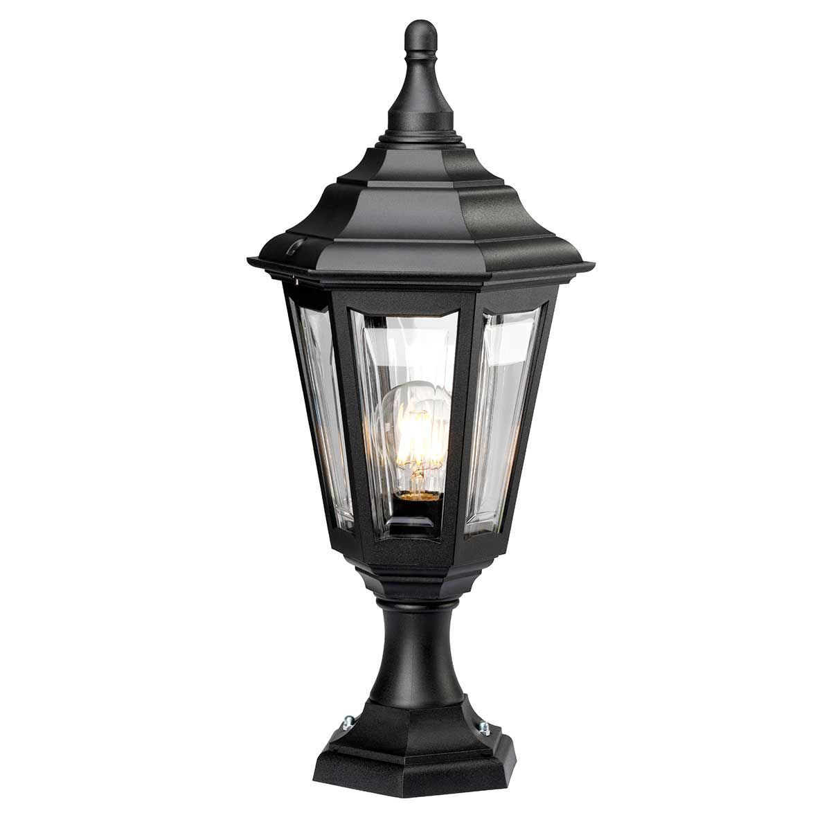 Elstead Kinsale Single Pedestal/Porch Lantern - Black