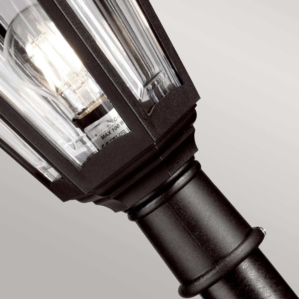 Elstead Kinsale Single Pillar Lantern - Black