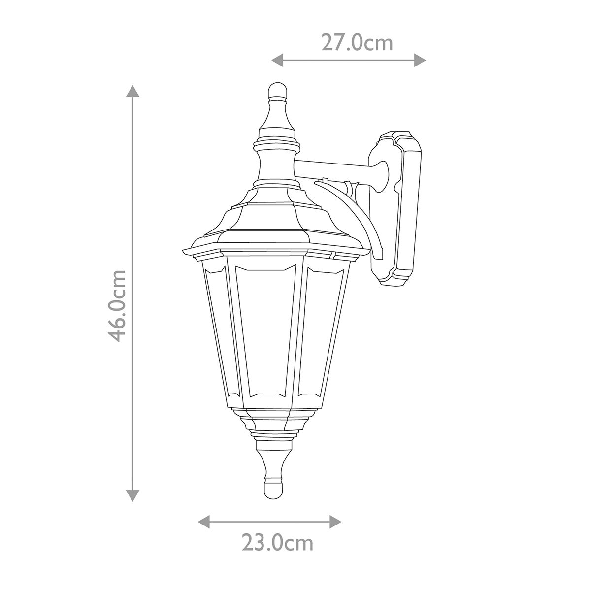 Elstead Kinsale Single Wall Lantern - Black
