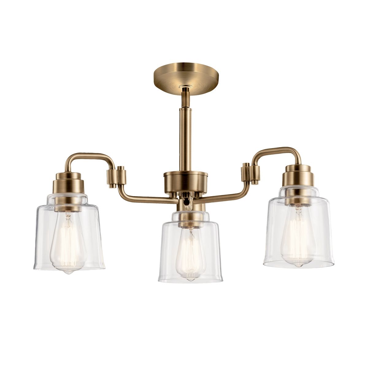 Kichler Aivian 3 Light Chandelier - Weathered Brass