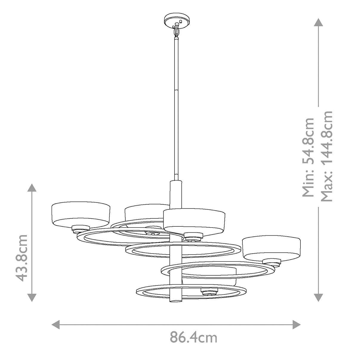 Kichler Aleeka 5 Light Chandelier - Classic Pewter