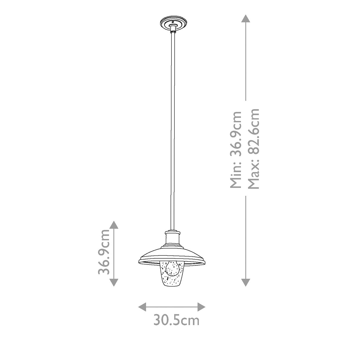 Kichler Allenbury Single Outdoor Pendant - Textured Black