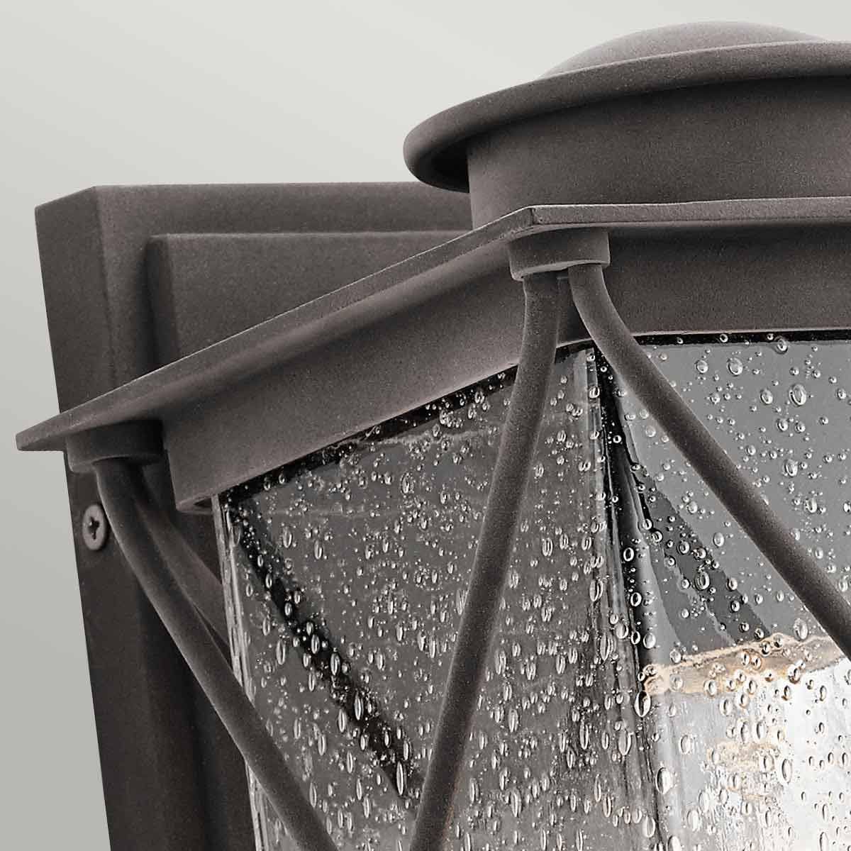 Kichler Argyle Single Small Outdoor Wall Light - Weathered Zinc