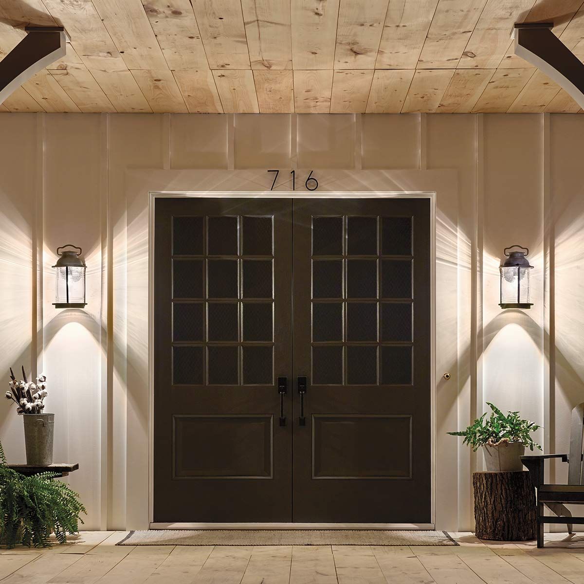 Kichler Ashland Bay Single Large Wall Lantern - Weathered Zinc
