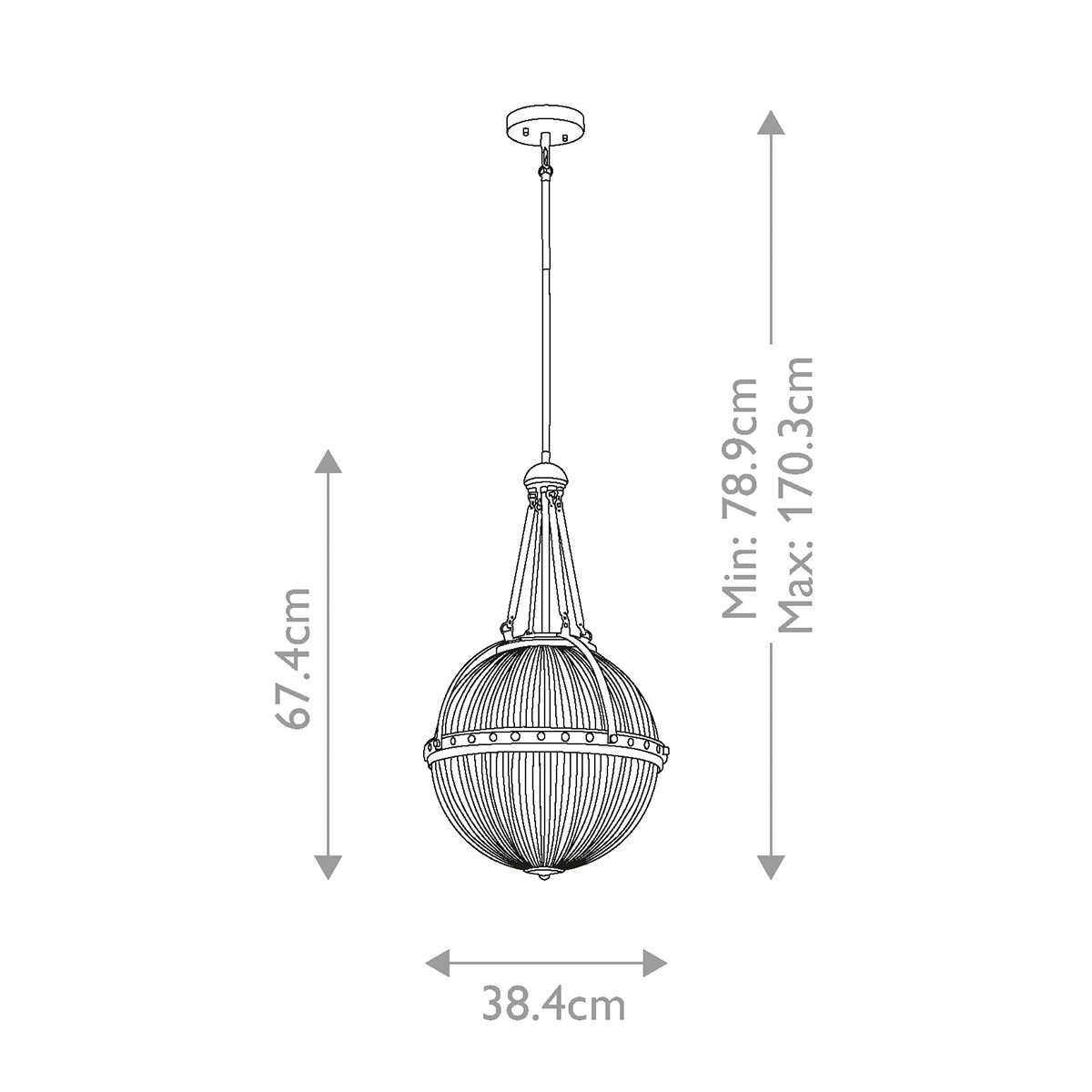 Kichler Aster 3 Light Pendant - Natural Brass