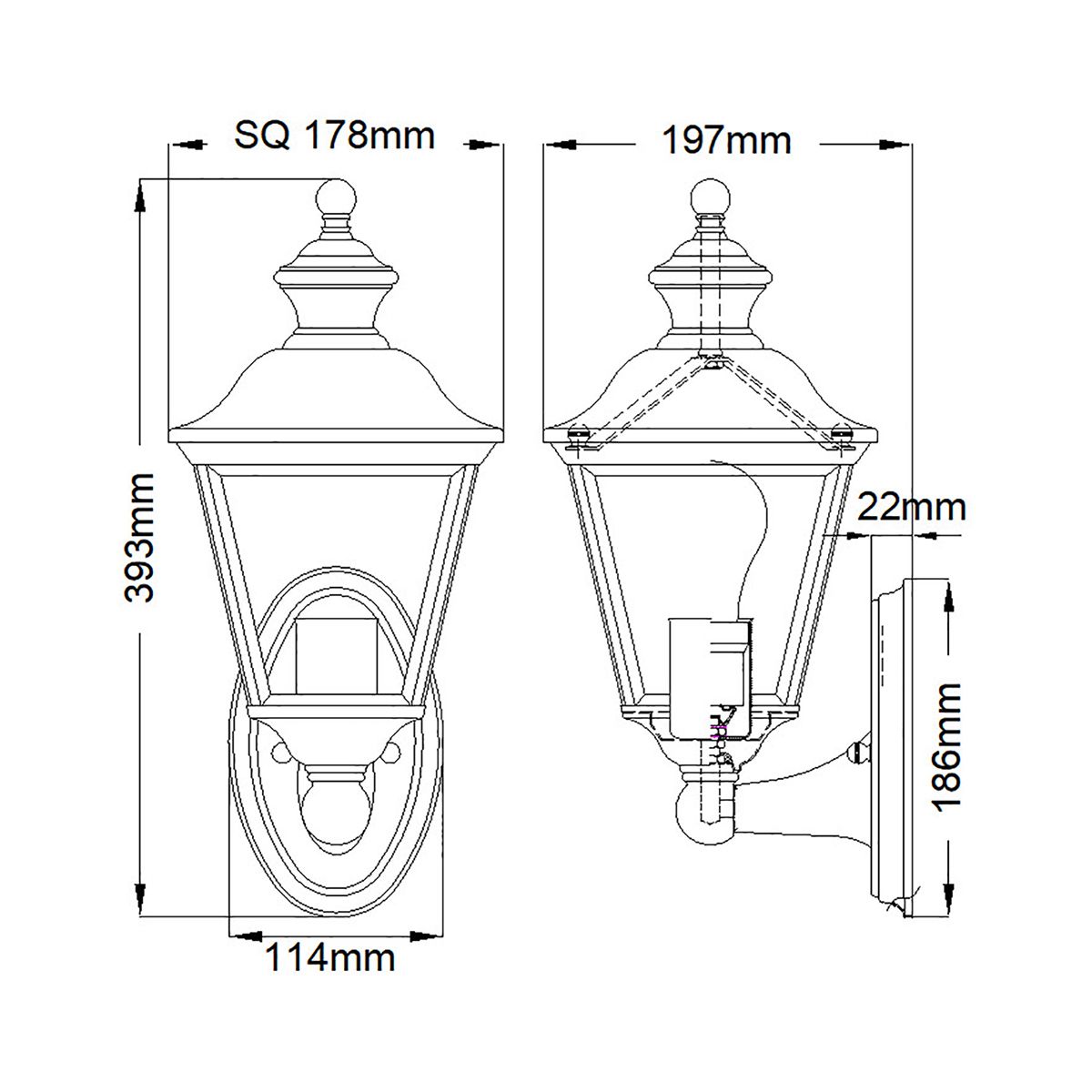 Kichler Bay Shore Single Medium Outdoor Wall Light - Polished Brass