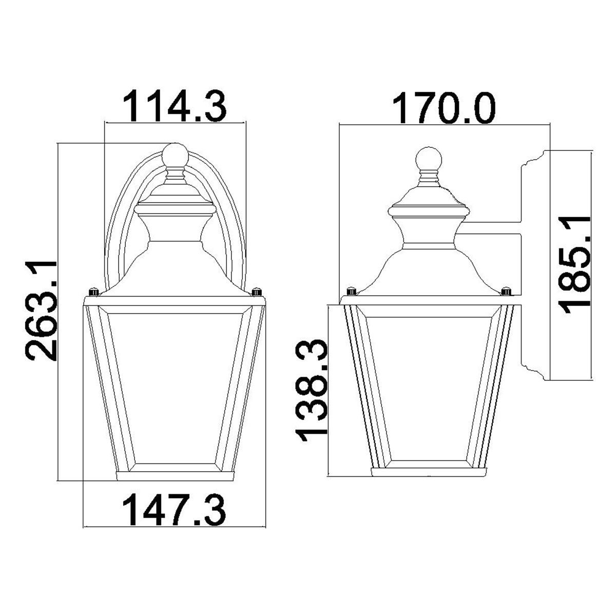 Kichler Bay Shore Single Small Outdoor Wall Light - Polished Brass