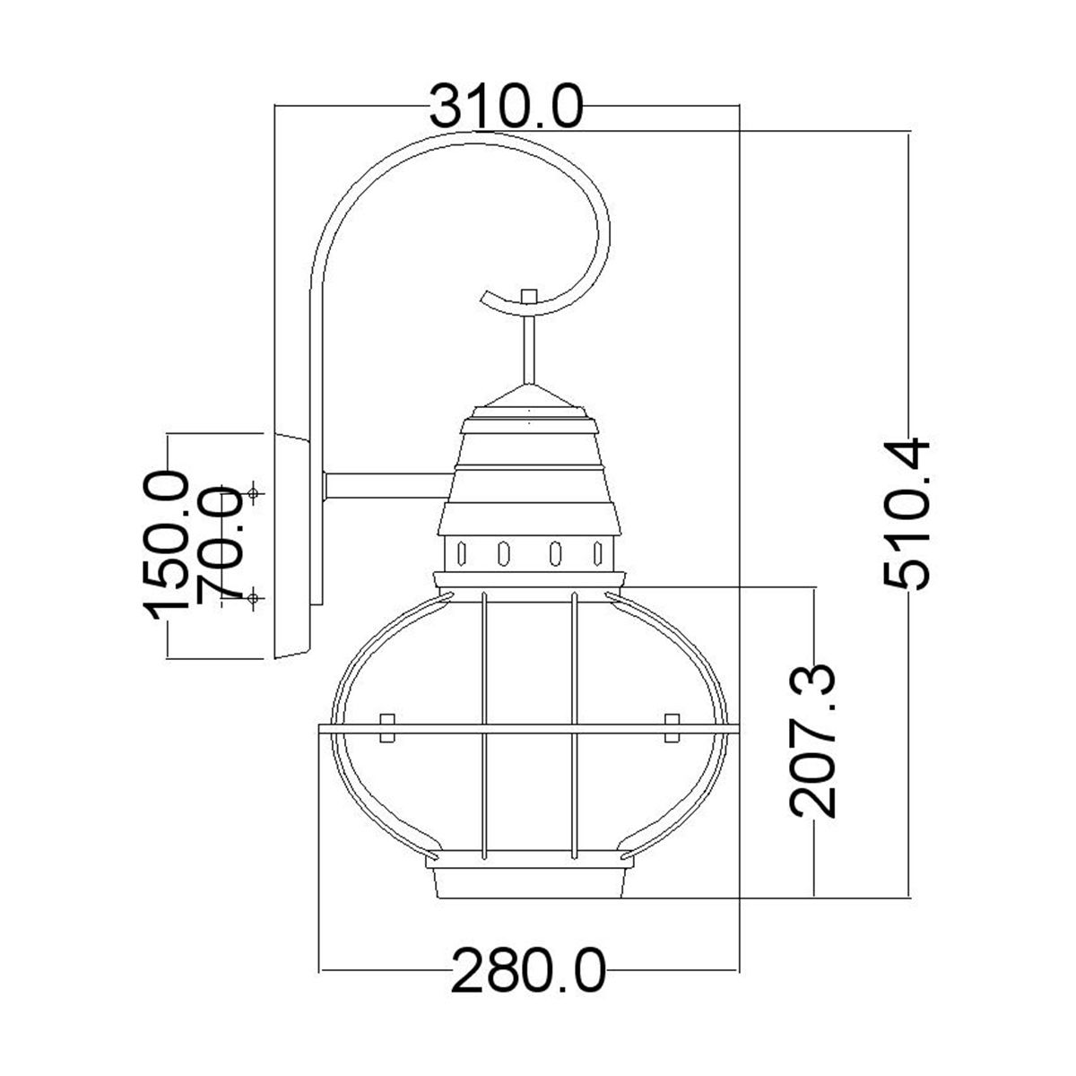 Kichler Bridge Point Single Large Wall Lantern - Weathered Zinc