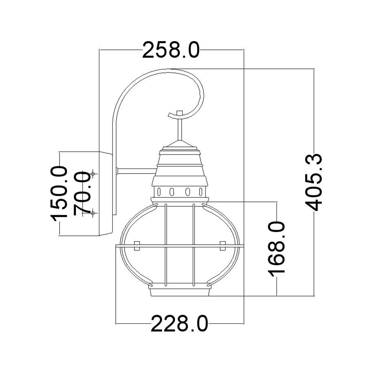 Kichler Bridgepoint Single Medium Wall Lantern - Natural Brass