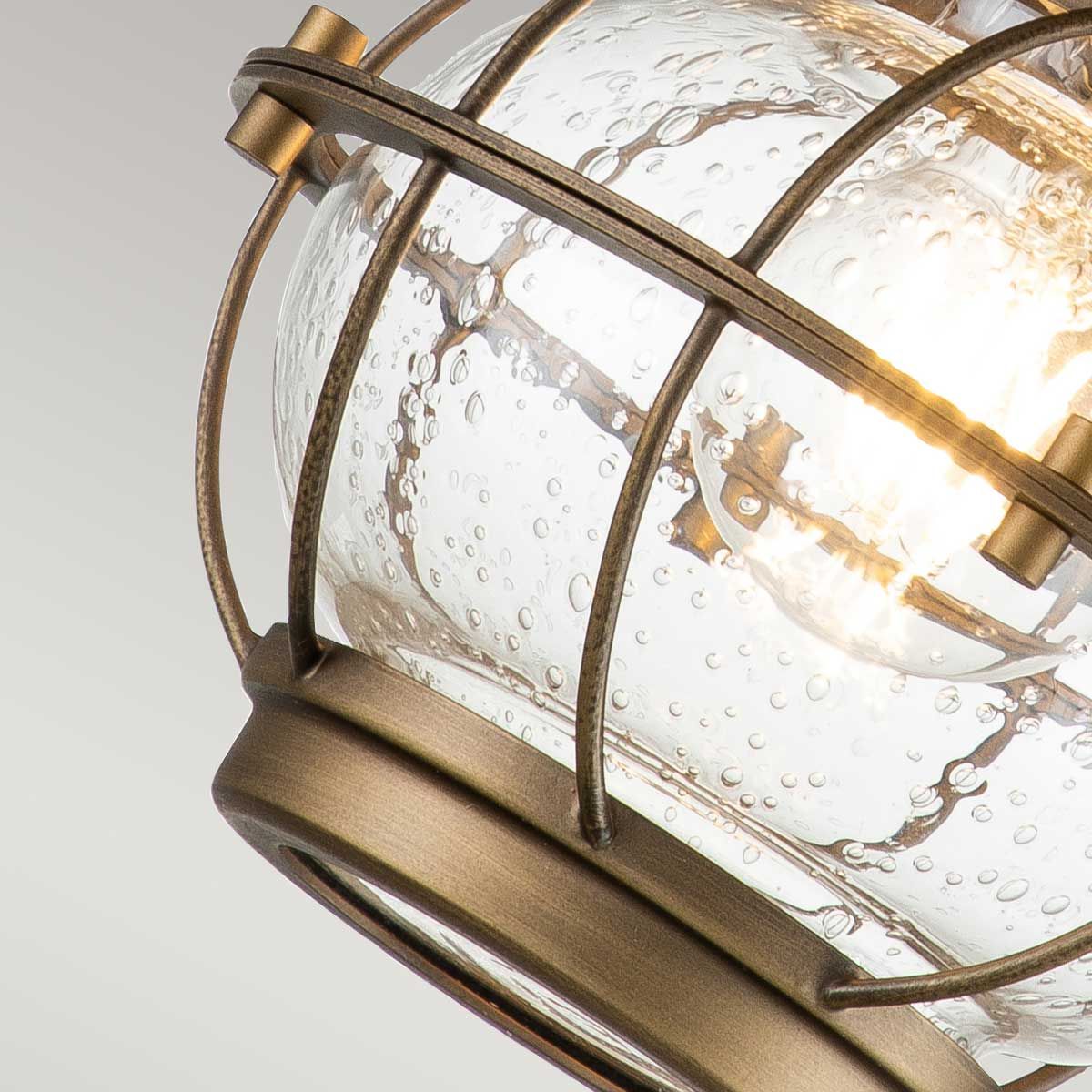 Kichler Bridgepoint Single Small Wall Lantern - Natural Brass