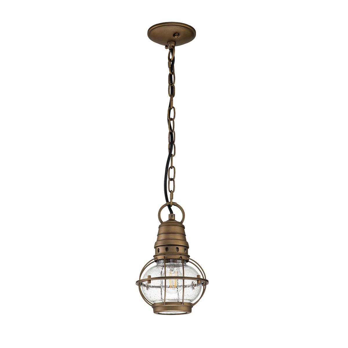 Kichler Bridgepoint Single Small Chain Lantern - Natural Brass