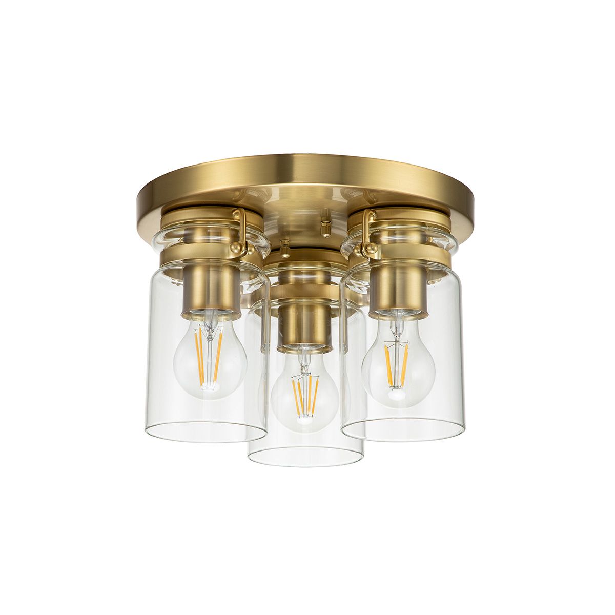 Kichler Brinley 3 Light Flush Fitting - Brushed Brass