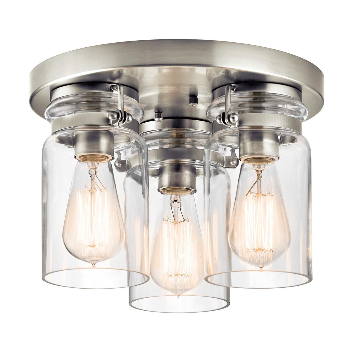 Kichler Brinley 3 Light Flush Fitting - Brushed Nickel