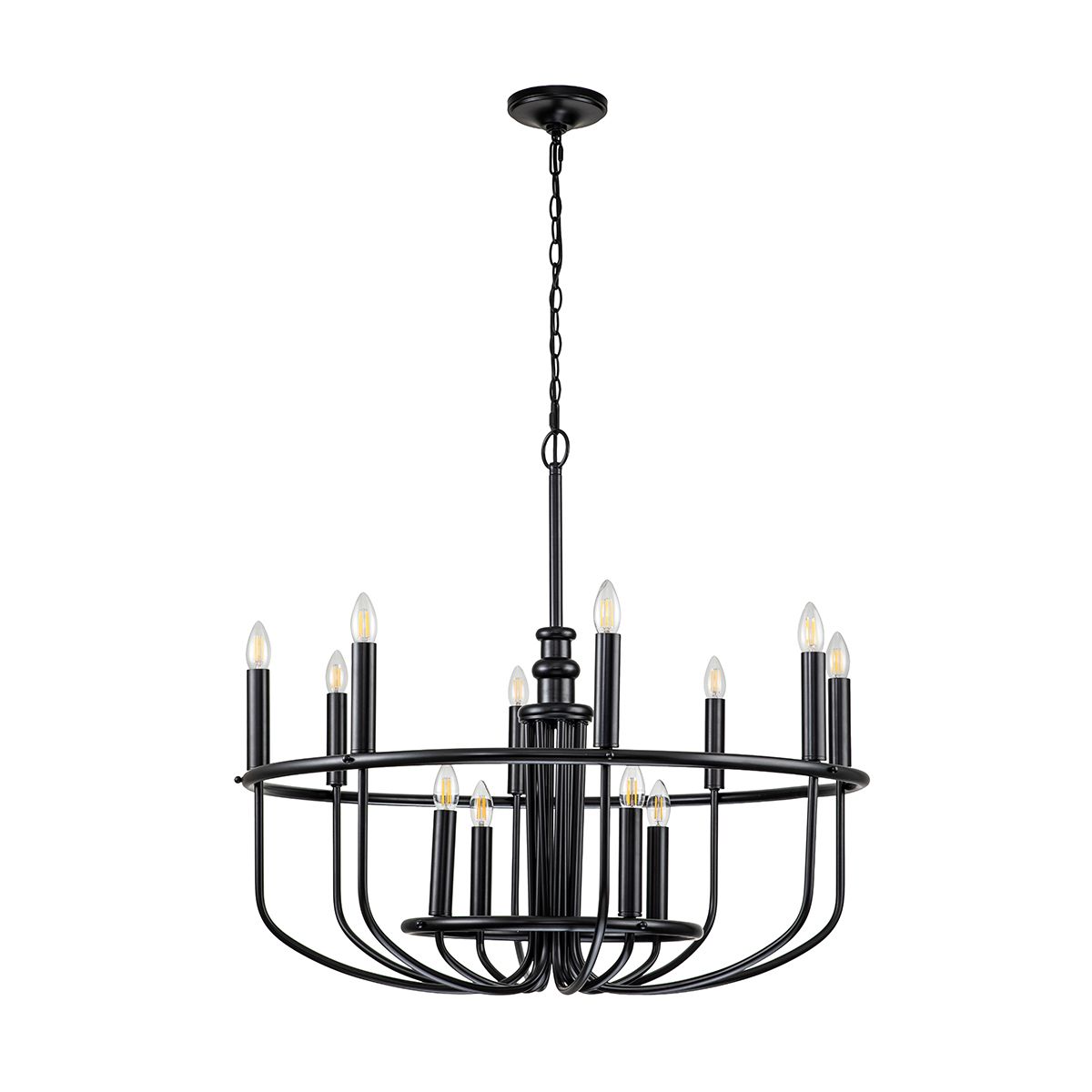 Kichler Capitol Hill 12 Light Chandelier - Black