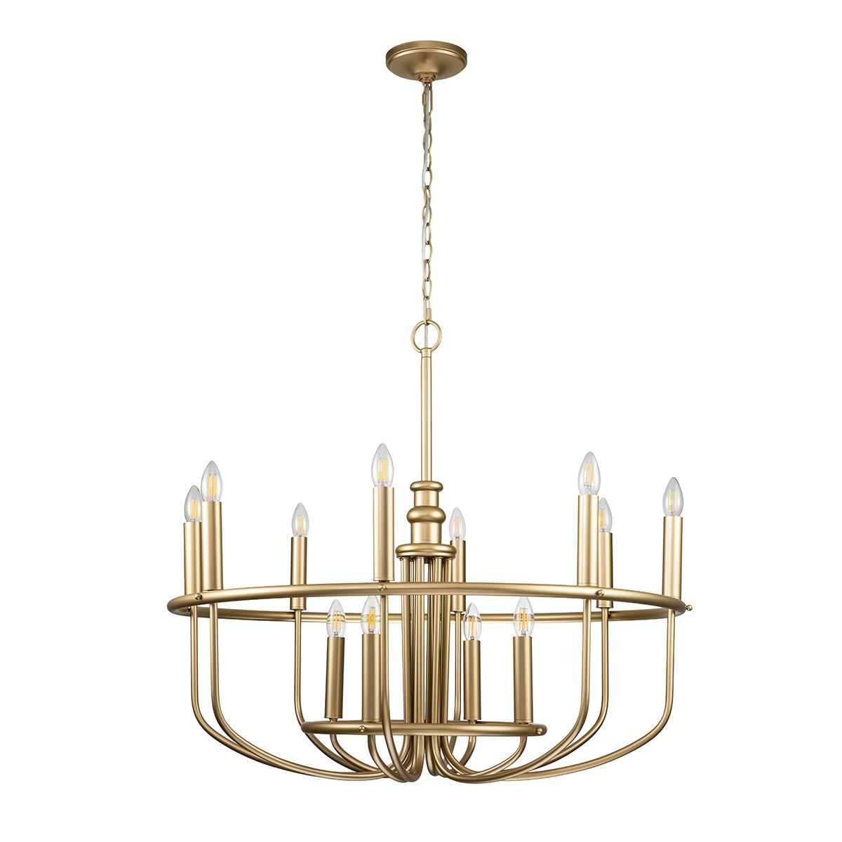 Kichler Capitol Hill 12 Light Chandelier - Painted Natural Brass