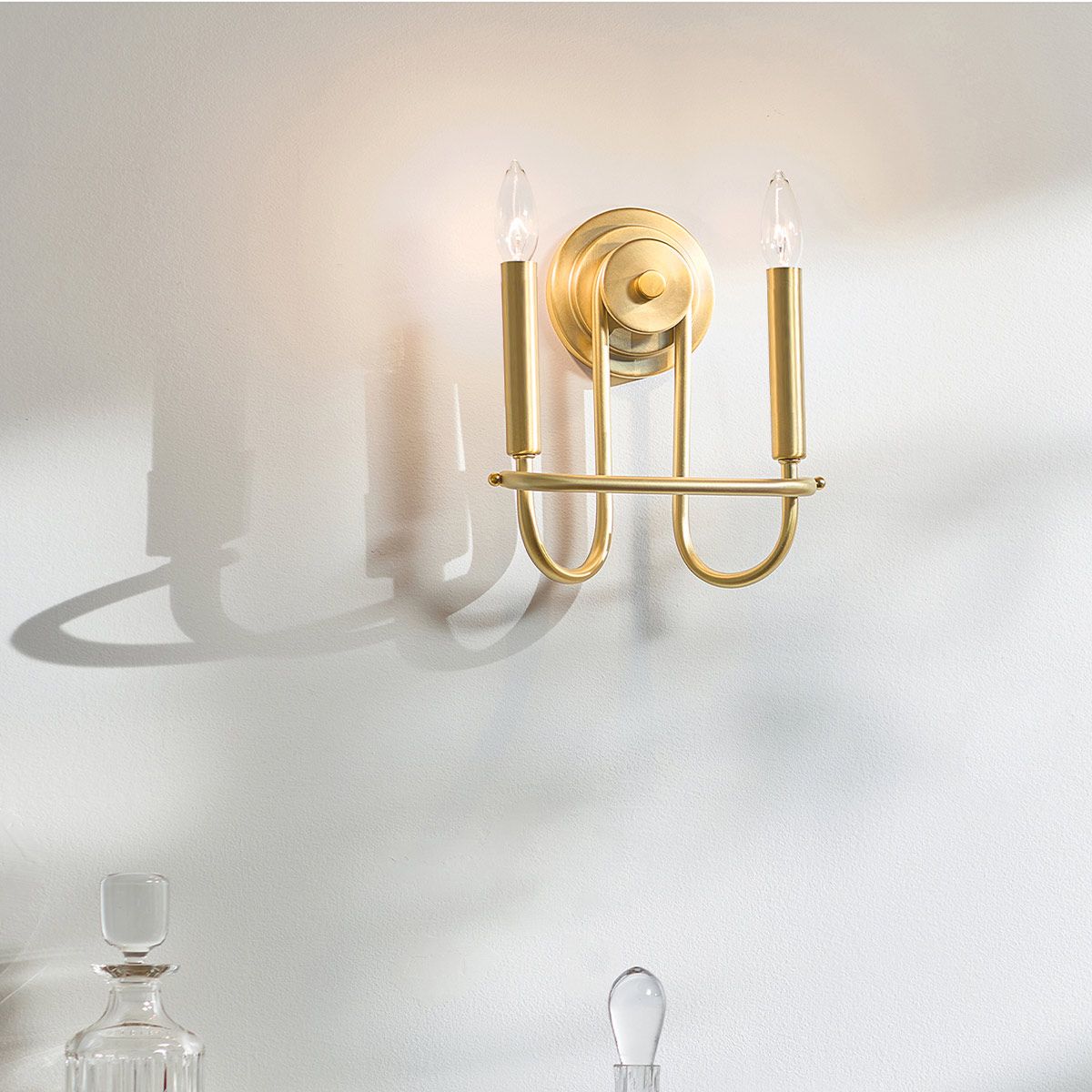 Kichler Capitol Hill 2 Light Wall Light - Painted Natural Brass
