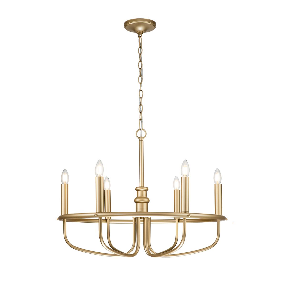 Kichler Capitol Hill 6 Light Chandelier - Painted Natural Brass
