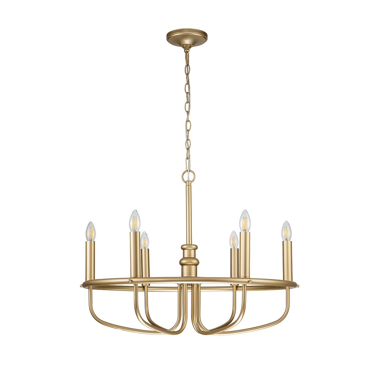 Kichler Capitol Hill 6 Light Chandelier - Painted Natural Brass