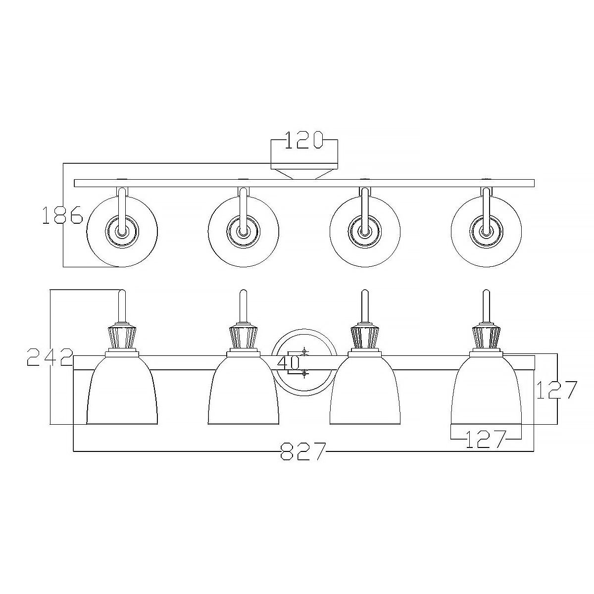 Kichler Cora 4 Light Bathroom Wall Light - Polished Chrome