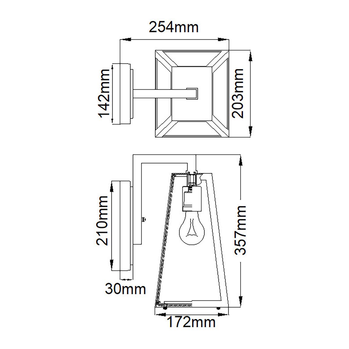 Kichler Delison Single Medium Wall Lantern - Rubbed Bronze