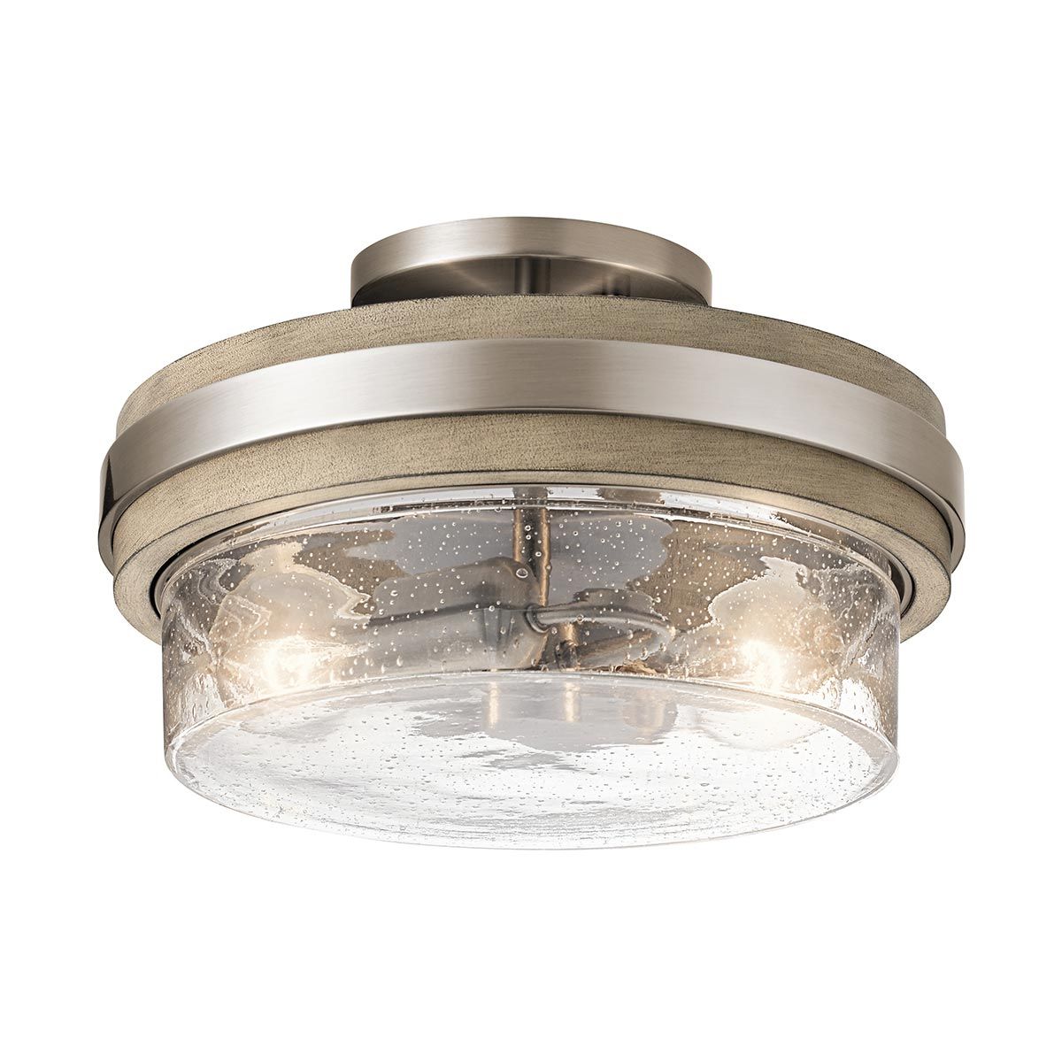 Kichler Grand Bank 2 Light Semi-Flush Fitting - Distressed Antique Grey