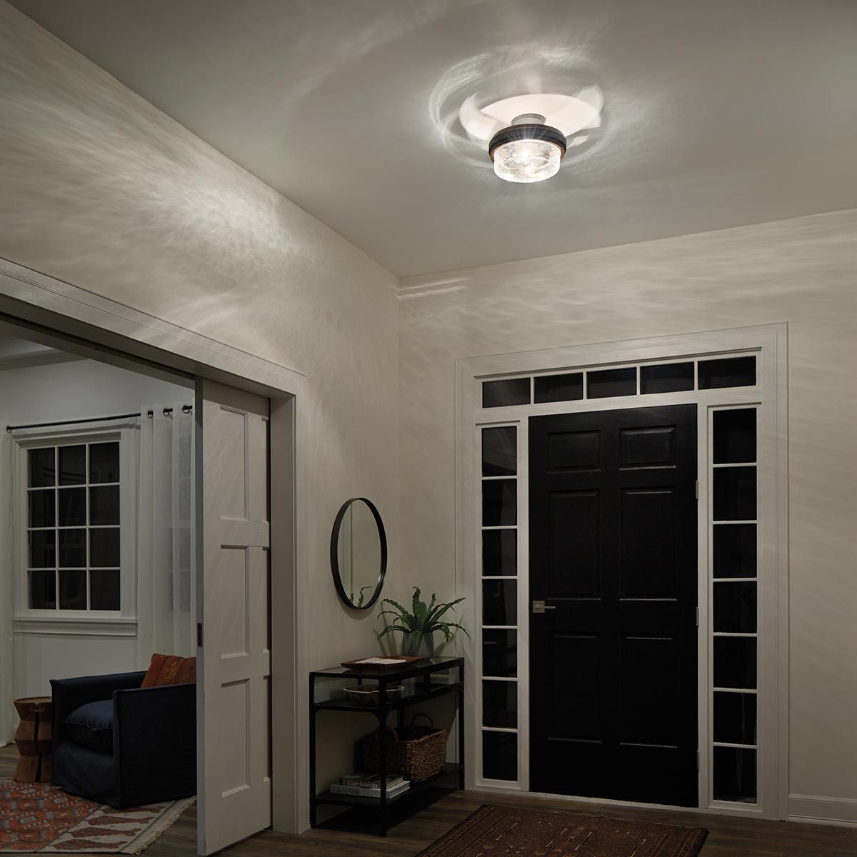 Kichler Grand Bank 2 Light Semi-Flush Fitting - Distressed Antique Grey