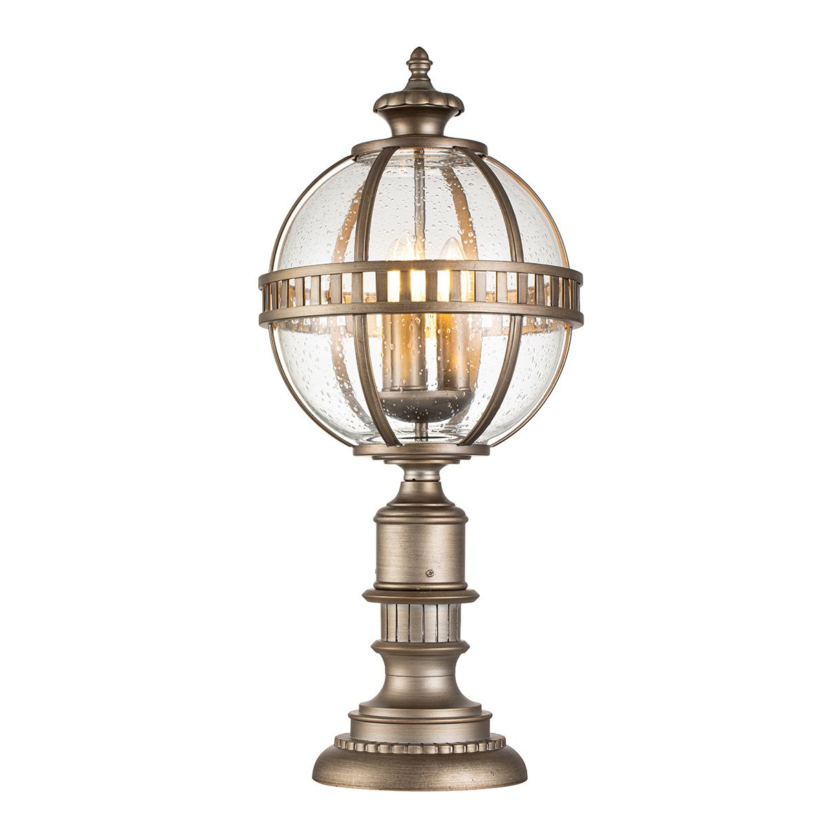 Kichler Halleron 3 Light Pedestal Lantern - Burnished Bronze