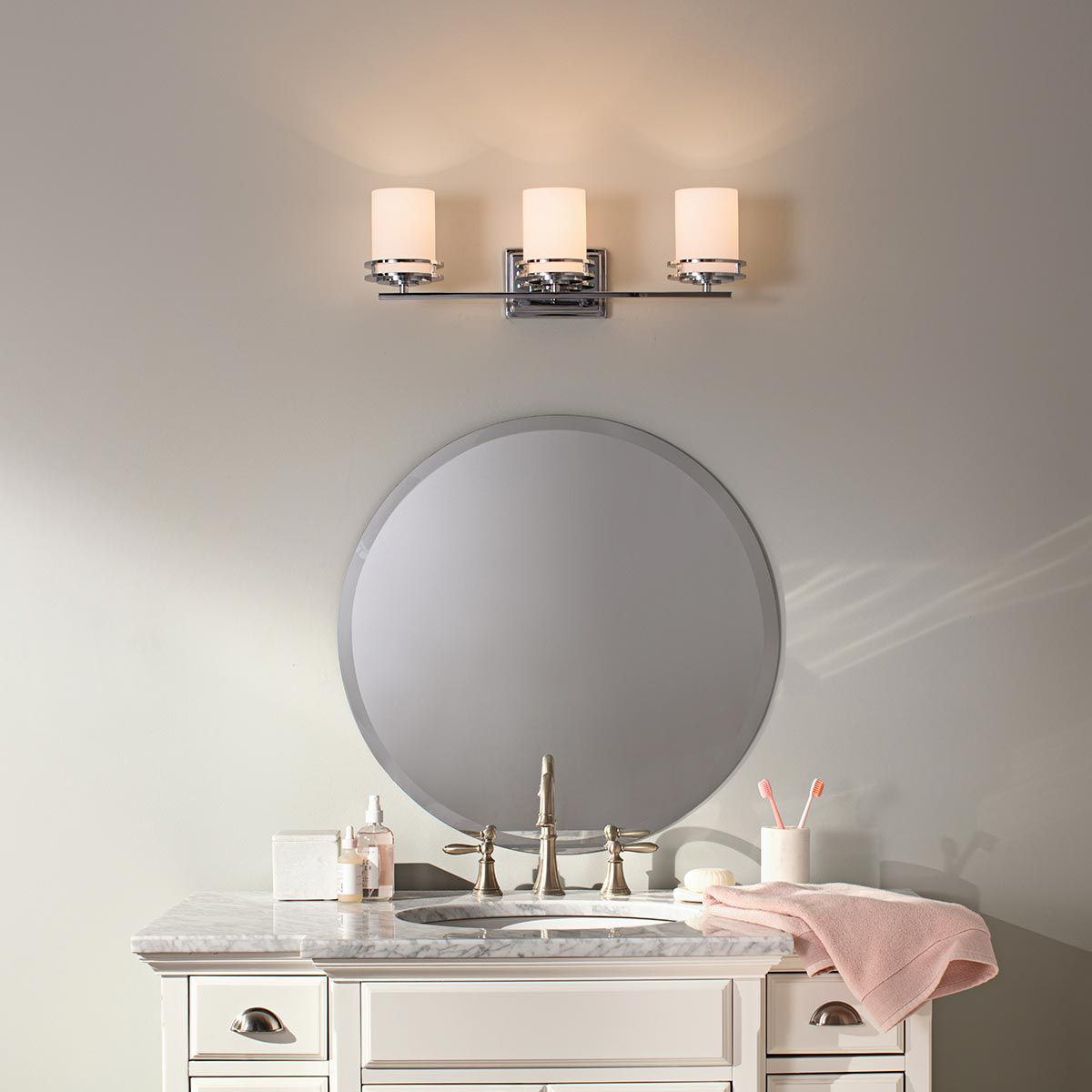 Kichler Hendrik 3 Light Bathroom Wall Light - Polished Chrome