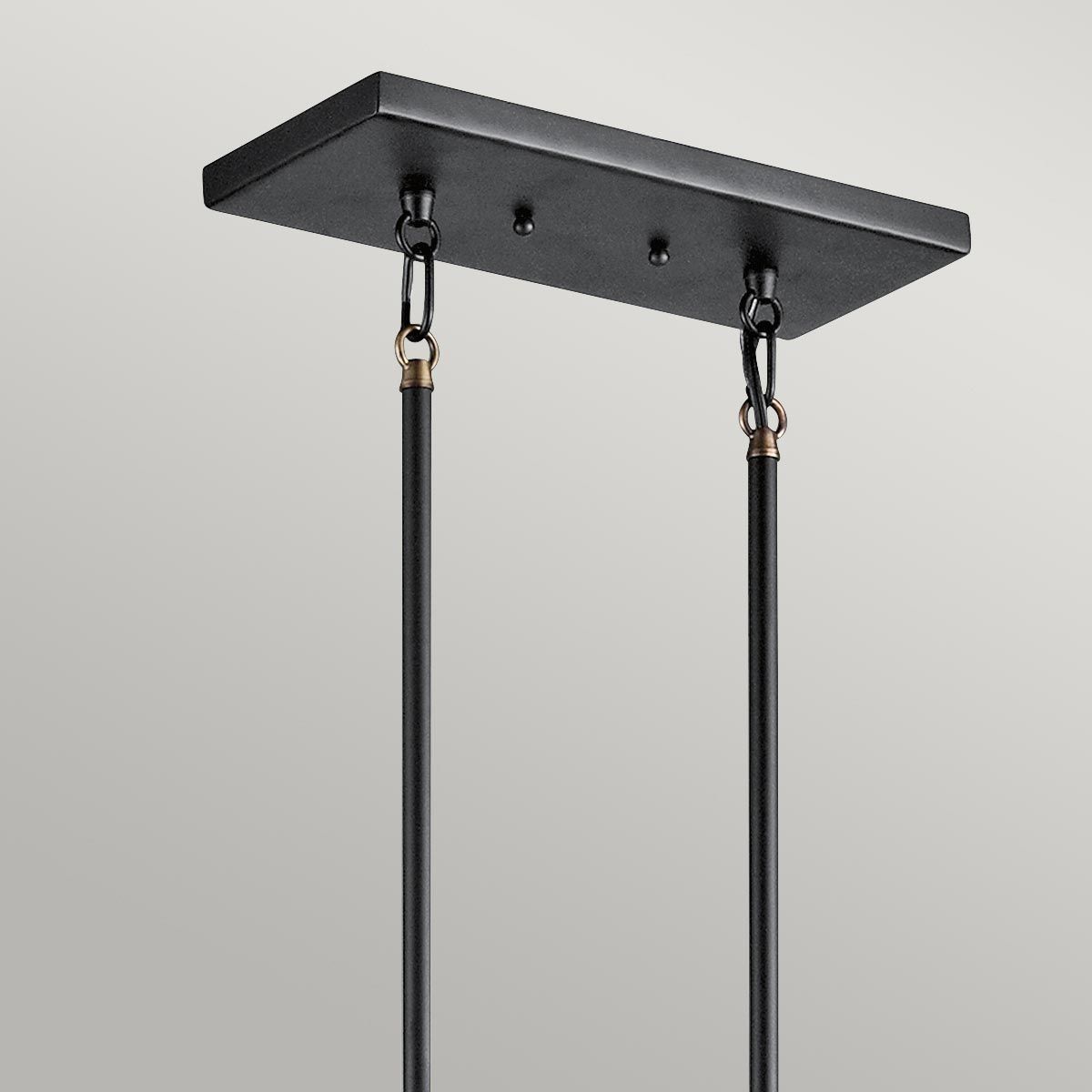 Kichler Imahn 5 Light Linear Chandelier - Black and Natural Brass