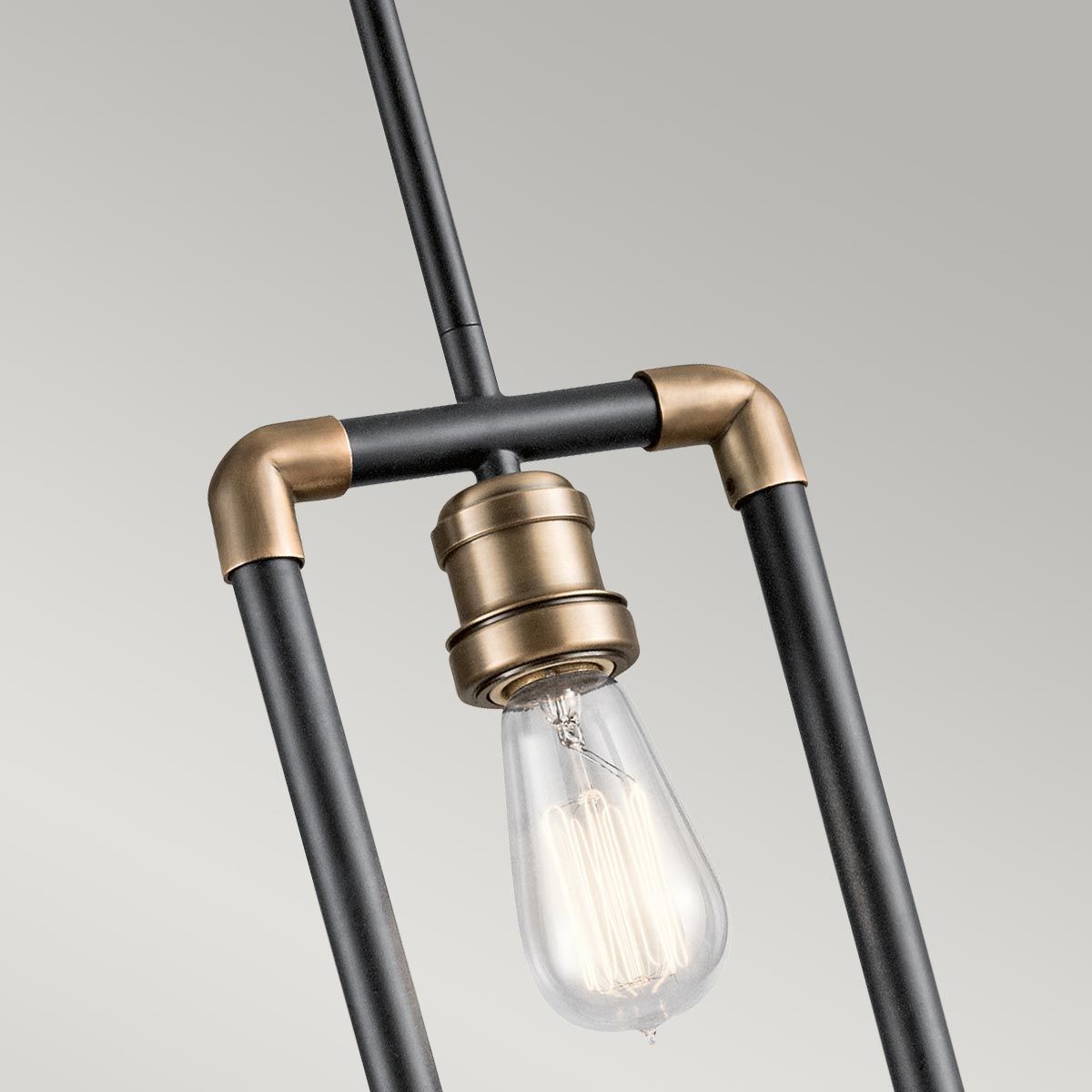 Kichler Imahn Single Mini Pendant - Black and Natural Brass